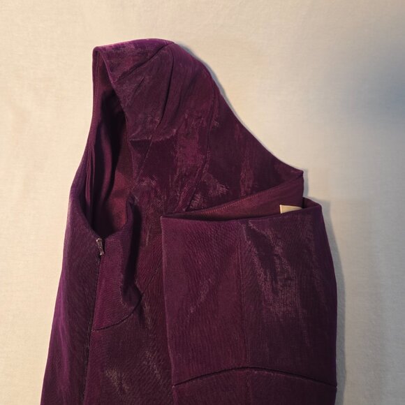 JASMINE DI MILO Old Money Silky Plum One-Shoulder Bodycon Mini Dress Size US 4. - Picture 9 of 17